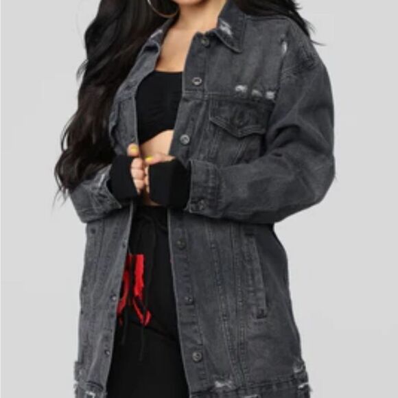 Highway Jeans M 3/4 sleeves,distressed long denim jacket 
Heavy metal vibe - Picture 1 of 7